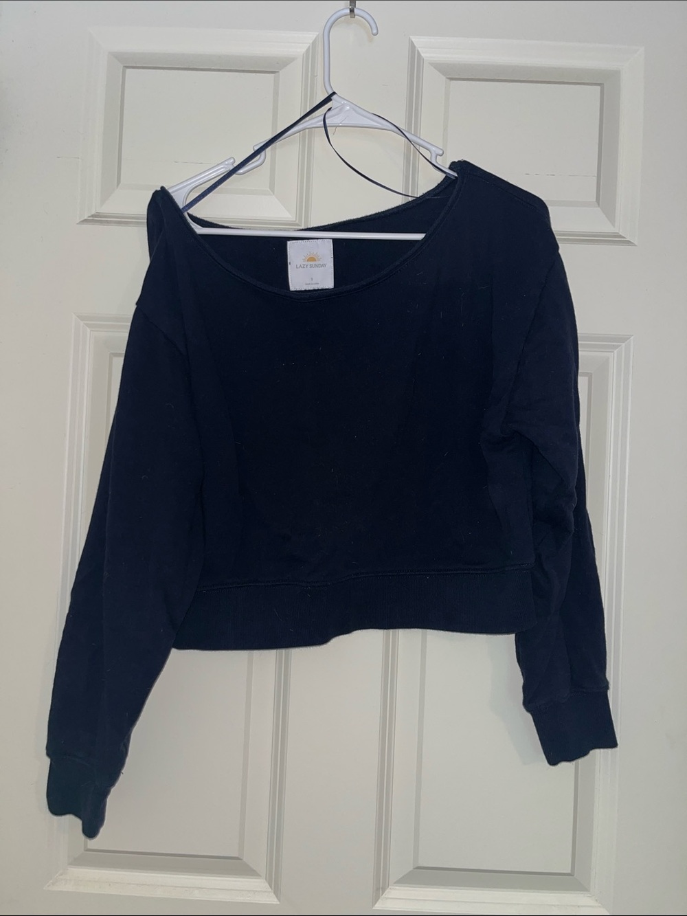 Sunday Navy Cropped Sweatshirt
